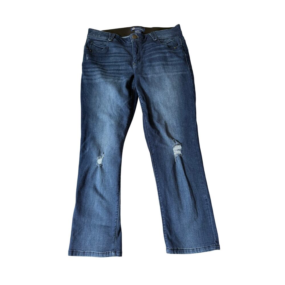 Democracy Jeans Women's 14W Crop Dark Wash Straight Slim Ankle - Picture 6 of 6
